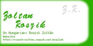 zoltan roszik business card
